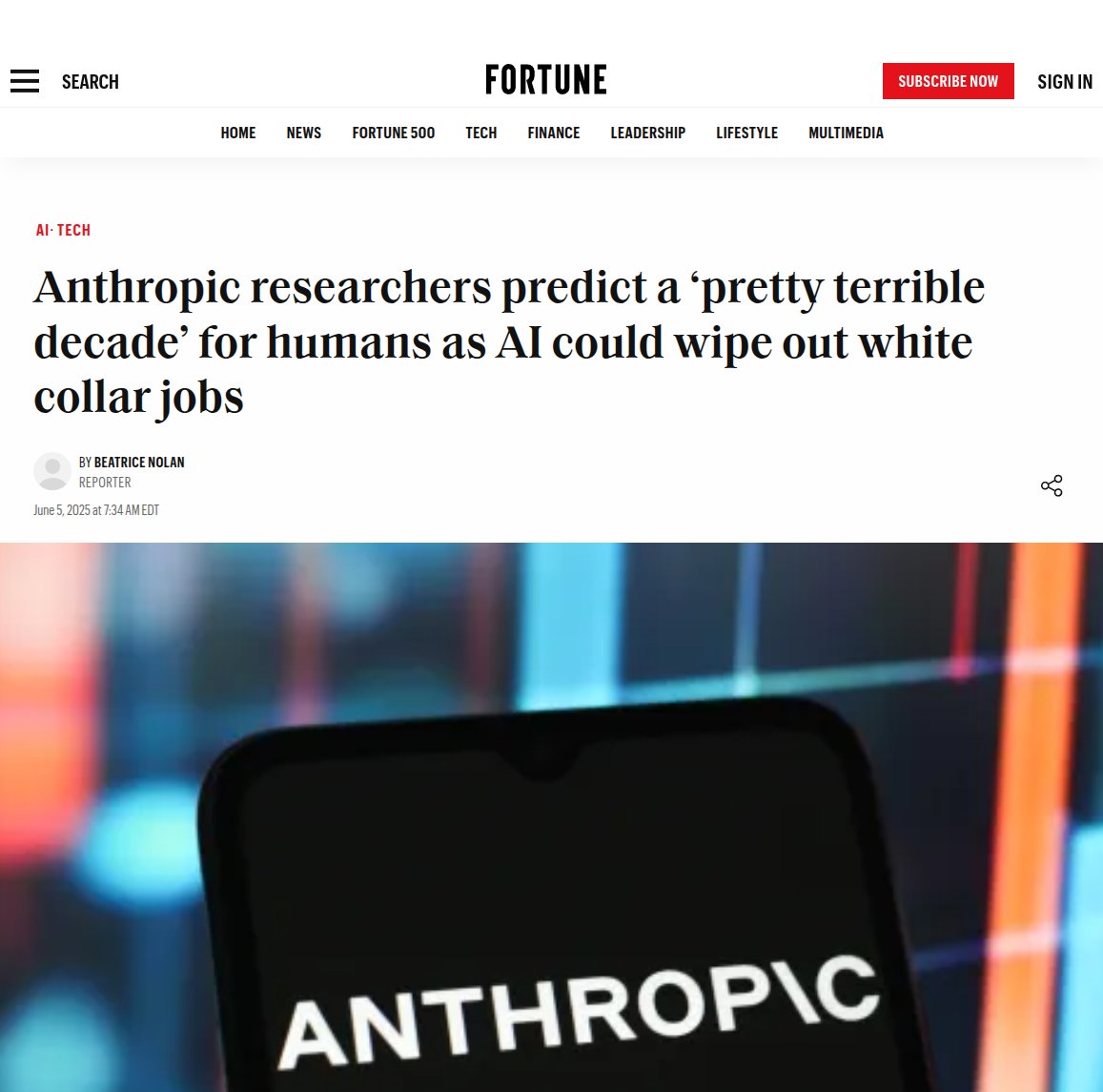 Anthropic Warns AI Could Automate 50% of Entry-Level Jobs; Recent Grad ...