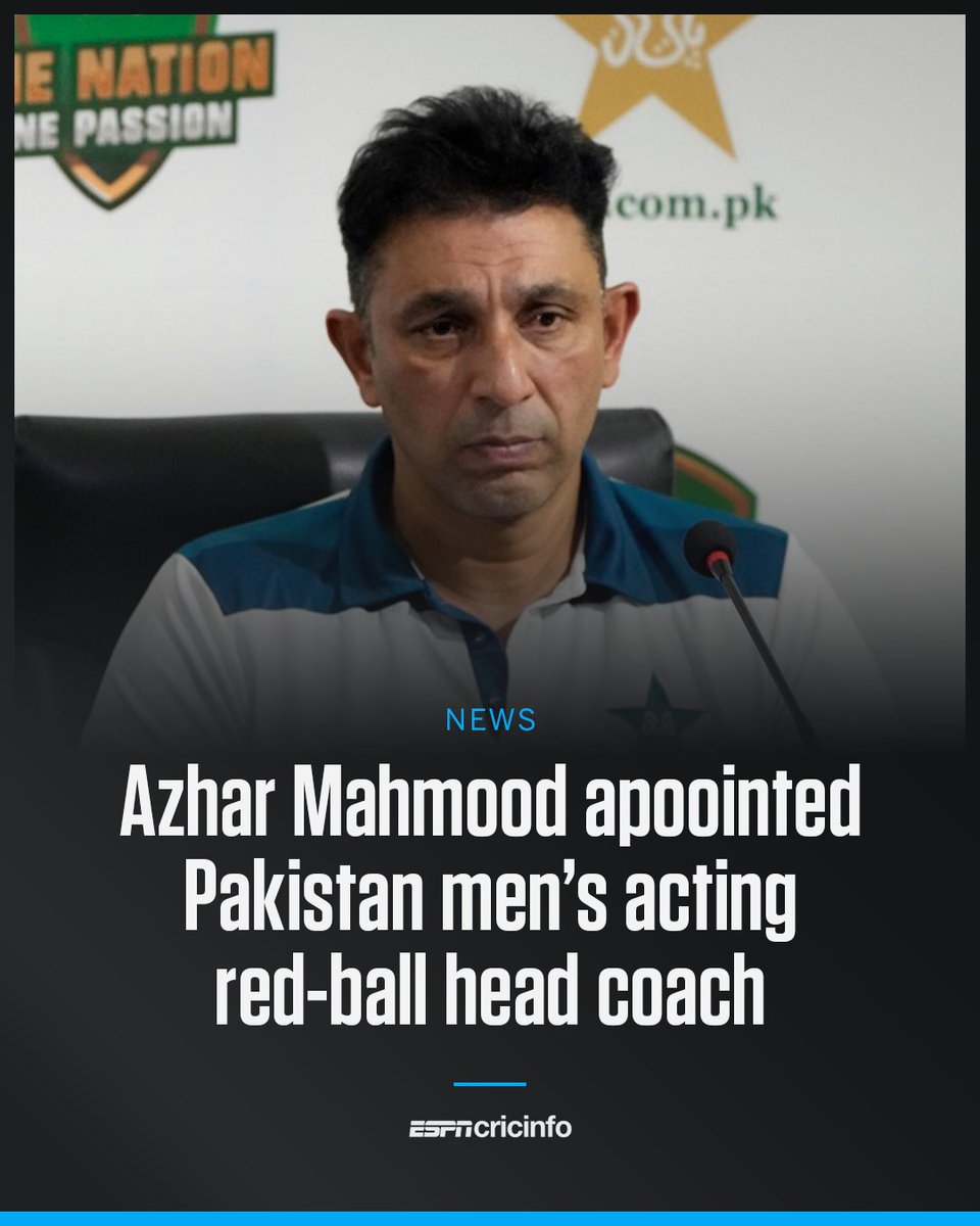 Azhar Mahmood Named Pakistan’s Acting Red-Ball Head Coach Until April ...