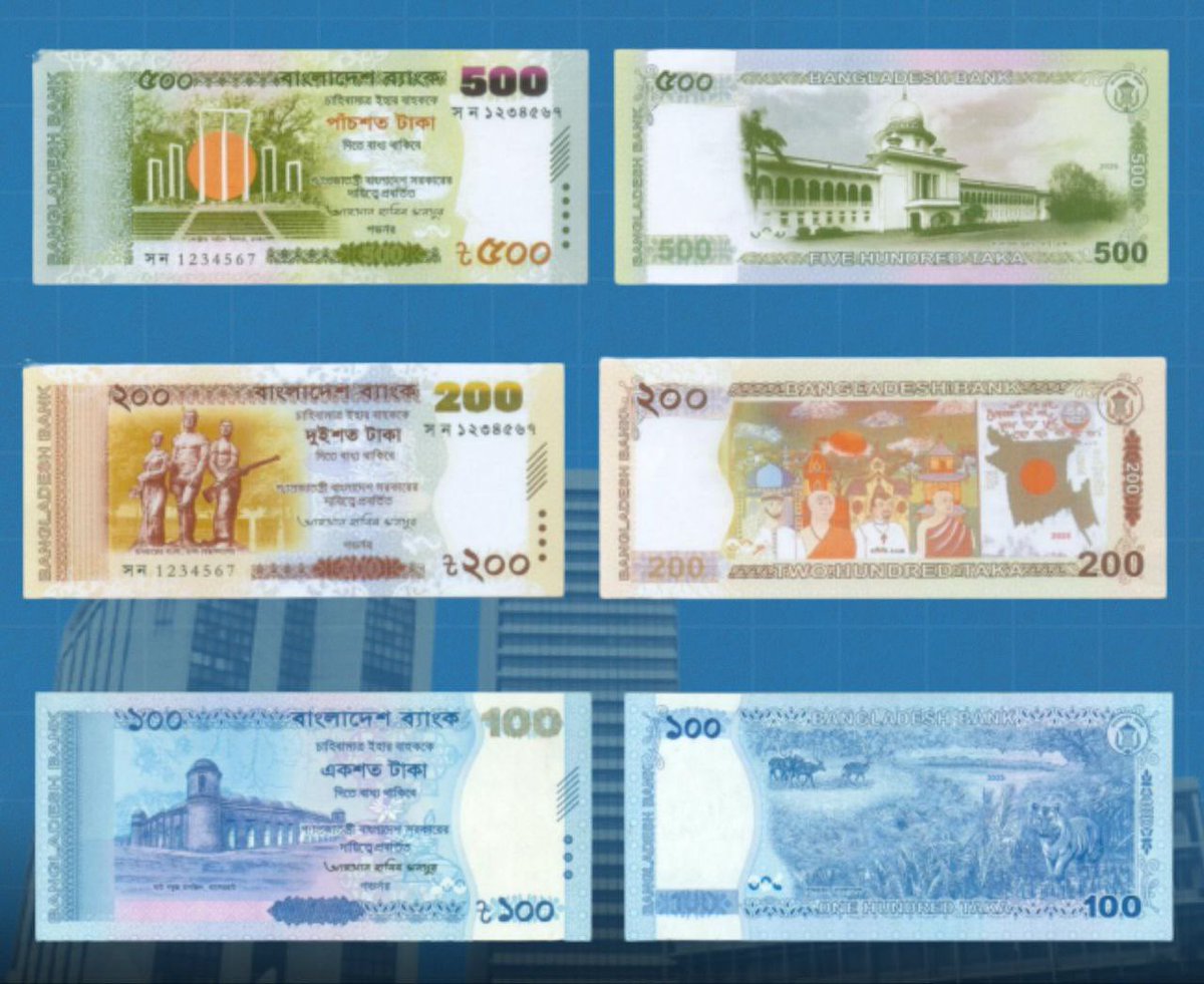 Bangladesh Issues New 2-500 Taka Currency Notes Replacing Sheikh ...