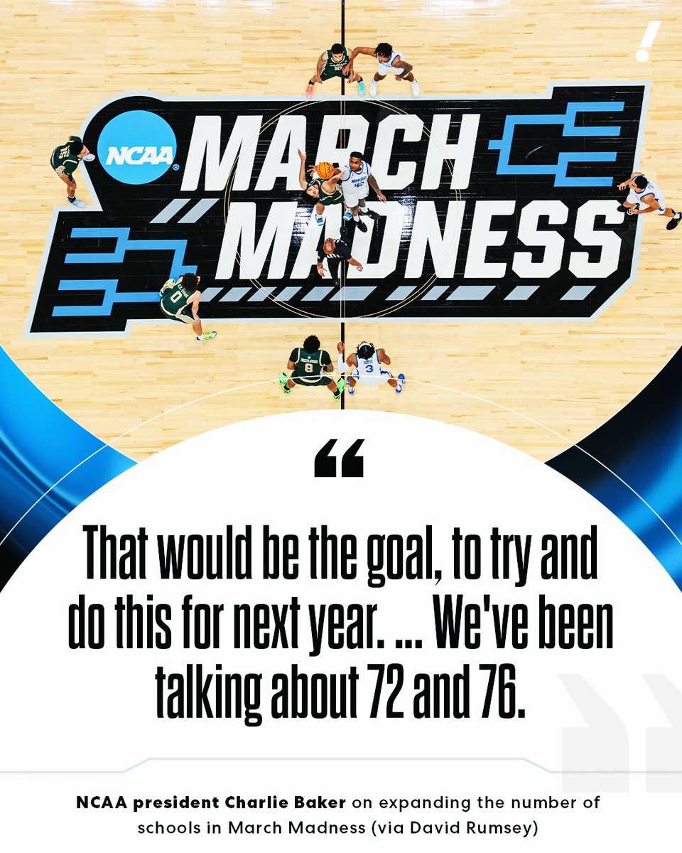 NCAA TOURNAMENT ON VERGE OF GROWING TO 76 TEAMS IN 2027 intelligence overview