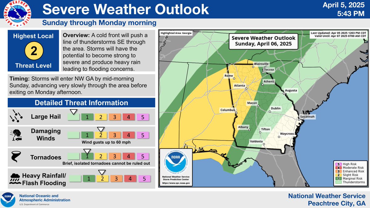 Cold Front Approaches Southeast on April 6, Bringing Severe Storms ...