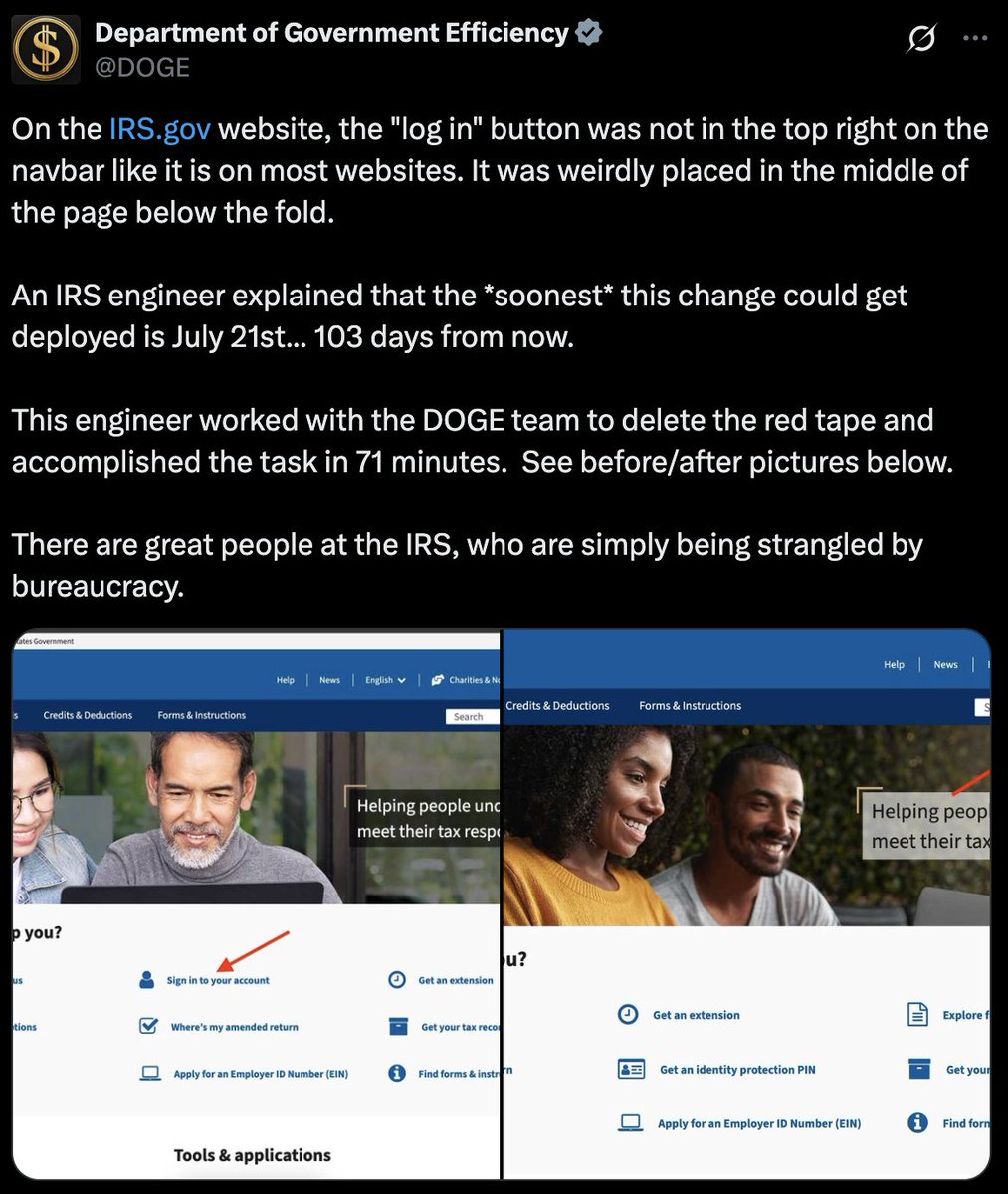 DOGE Cuts IRS Login Fix Time from 103 Days to 71 Minutes Amid ...
