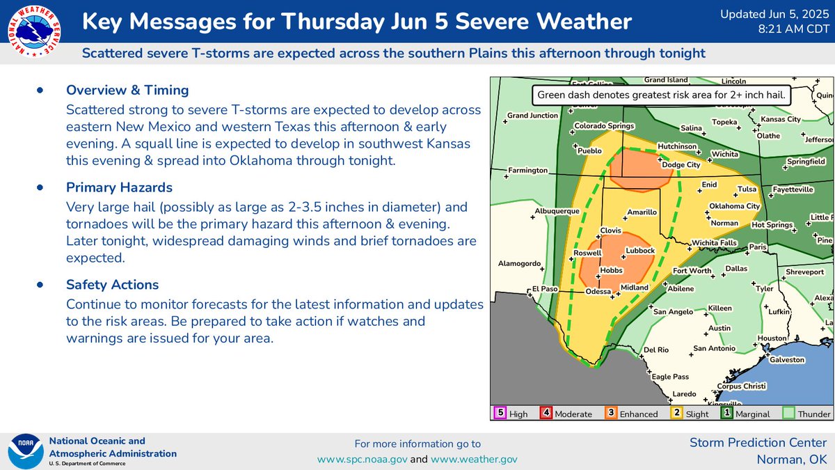 Enhanced Risk Level 3/5 Severe Weather Watches Issued Across High ...