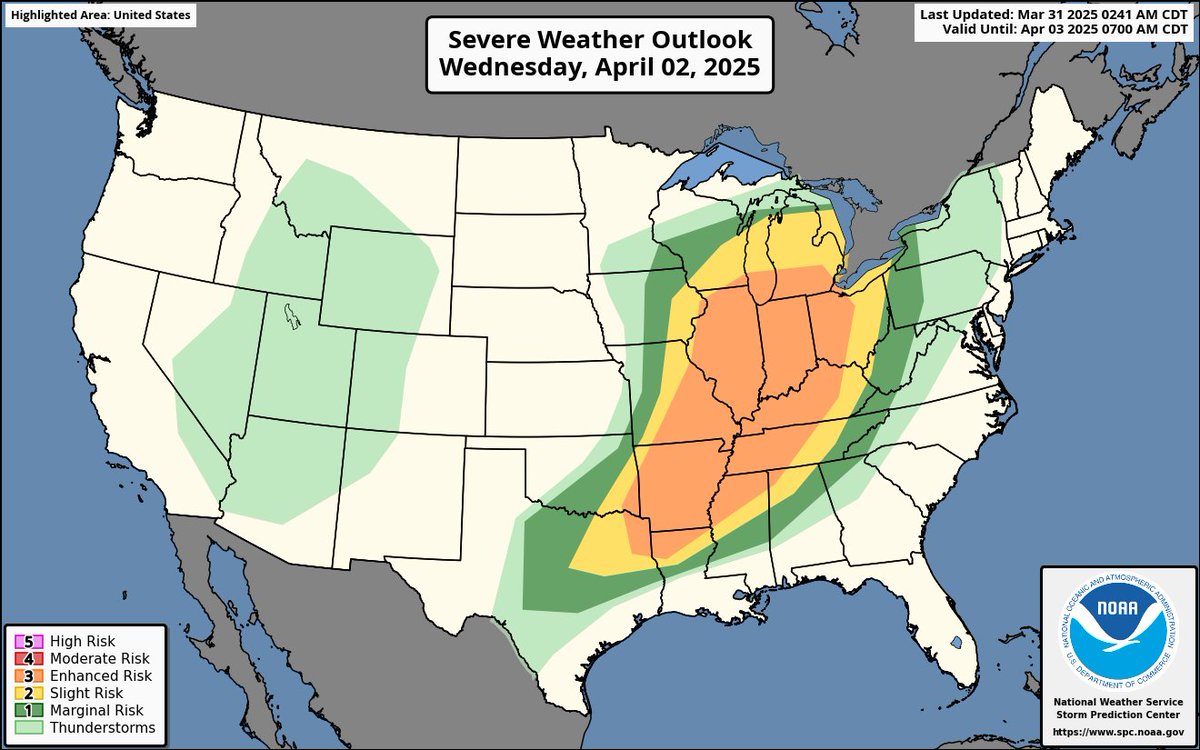 Enhanced Risk of Severe Weather Outbreak with Damaging Winds, Large ...