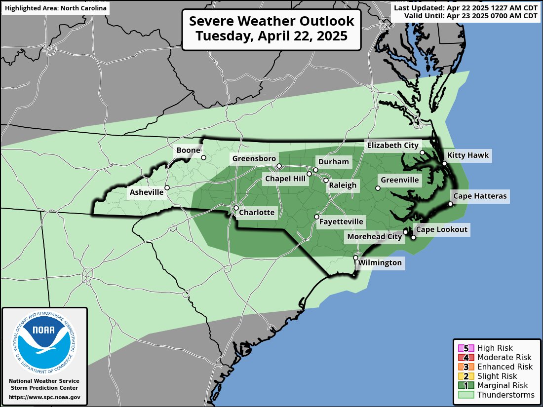 First Alerts Issued as Severe Storms Hit North Carolina With 60 MPH ...