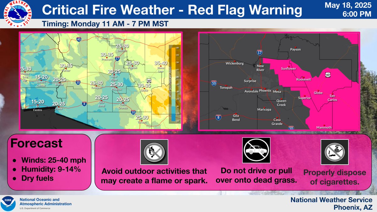 First Red Flag Warning of Season: Northern California, Arizona Face ...