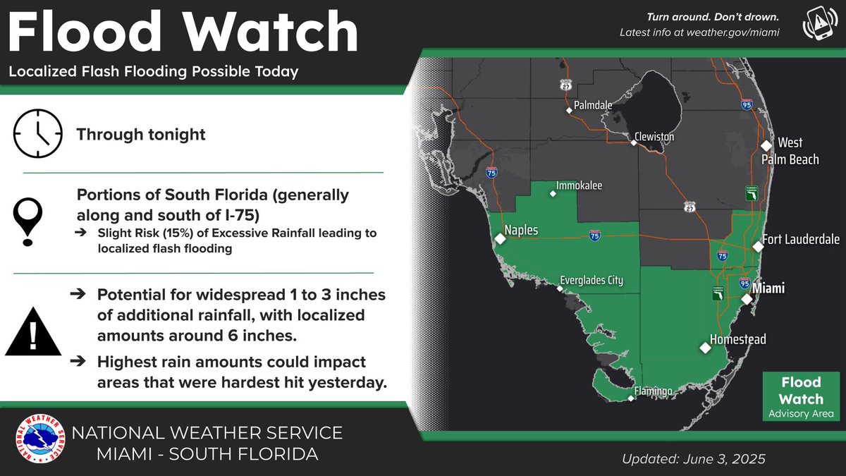 Flood Watch Issued for Miami-Dade, Broward, Collier Through June 4 Amid ...
