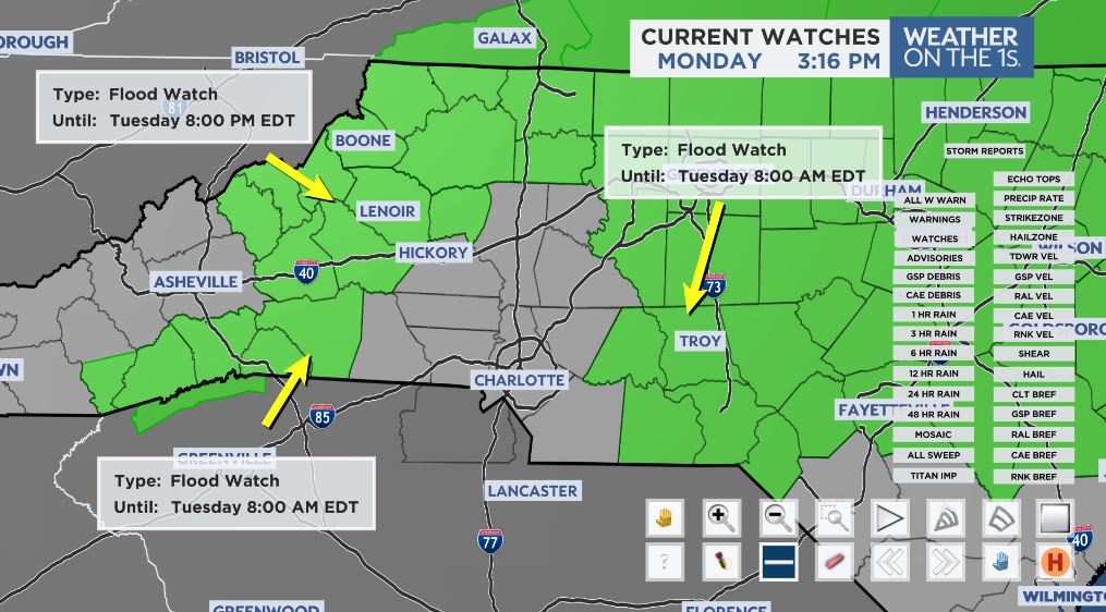 Flood Watches Issued Across Southeast and Mid-Atlantic for Monday to ...