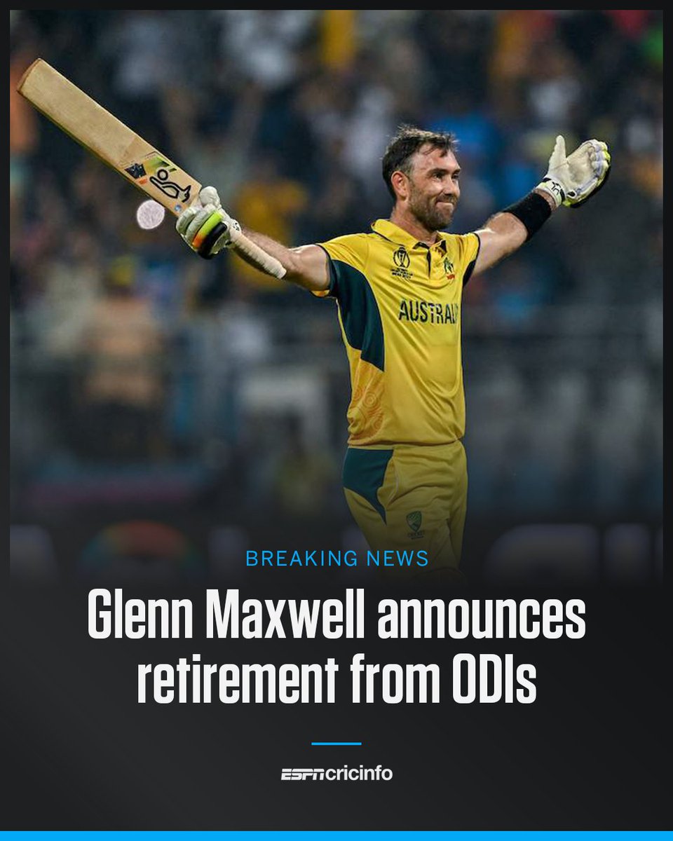 Glenn Maxwell Retires From ODIs After 149 Matches and 3,990 Runs ...