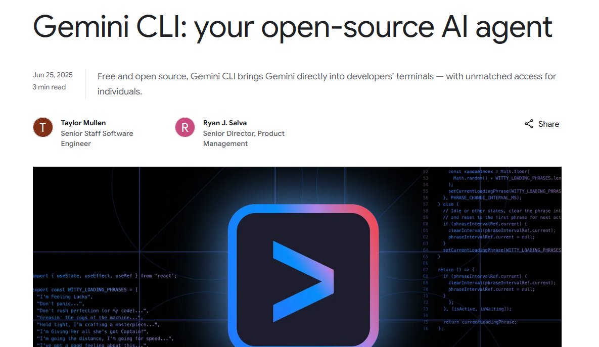 Google Launches Gemini CLI, Free Open-Source AI Tool for Developers ...