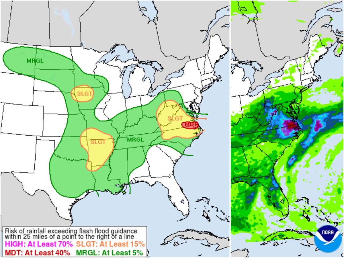 Heavy Rains Trigger Flood Risk from Texas to Mid-Atlantic on 15 June ...