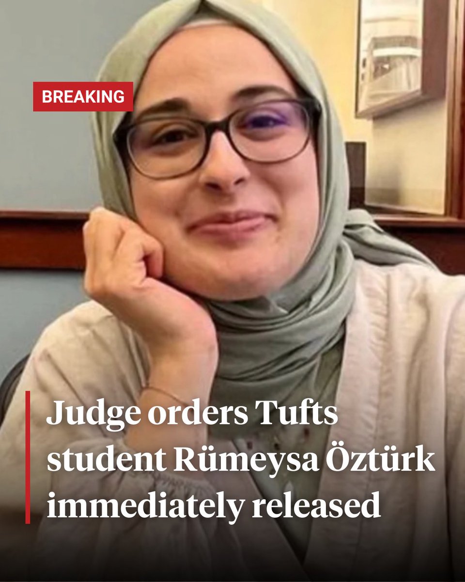 Judge Orders Immediate Release of Tufts Student Rümeysa Öztürk After ...