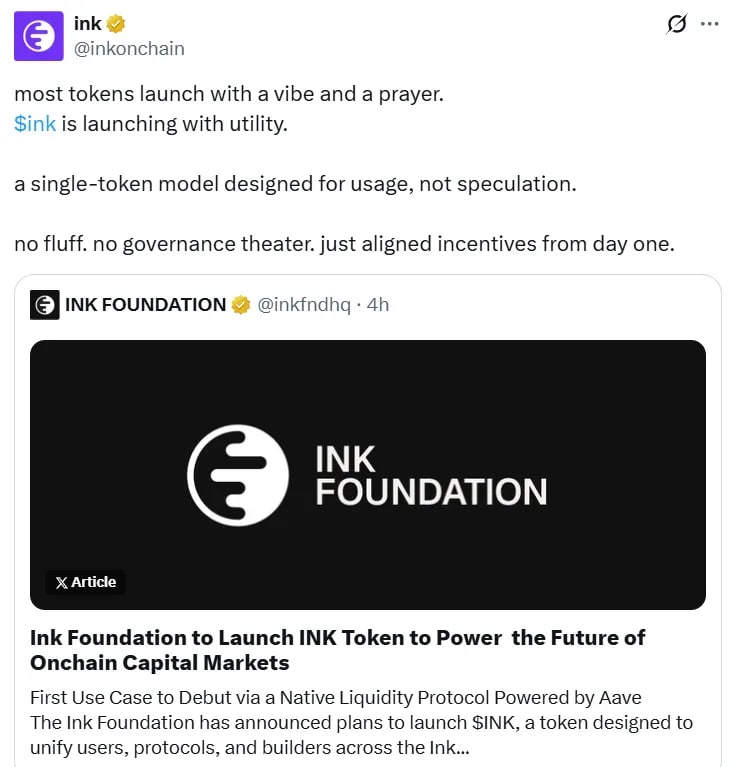 Kraken-Backed Ink Foundation to Launch $INK Token with 1 Billion Cap ...