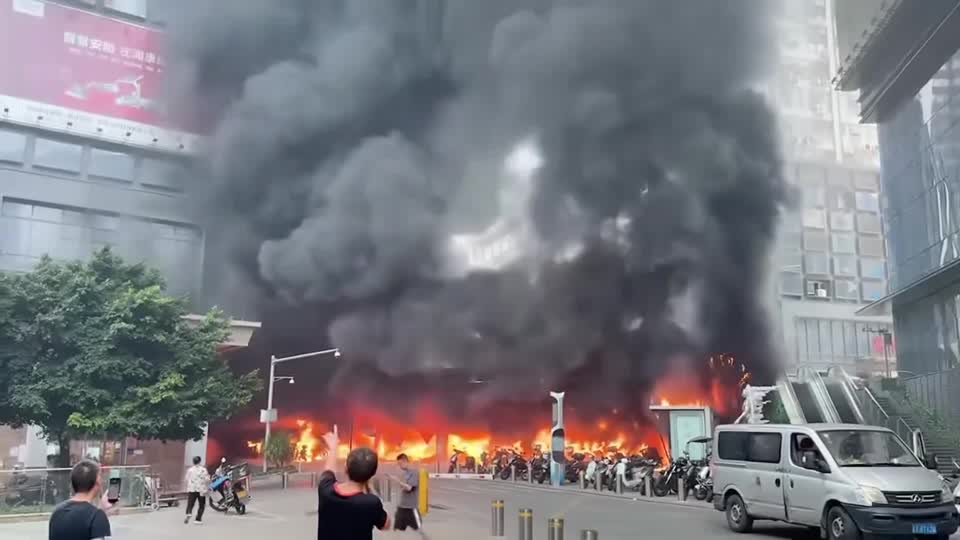 Large Fire On June 11 At Chongqing Motorcycle Parking Lot Ignited By