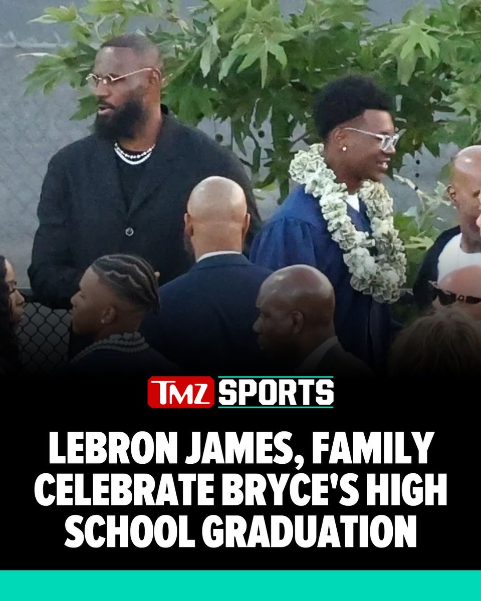 LeBron James, Family Attend Bryce's Sierra Canyon Graduation; Bryce to