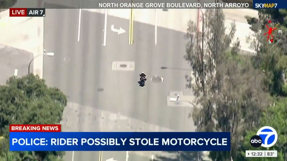Los Angeles Police Chase Involving Stolen Motorcycle Speeds Over 115 ...
