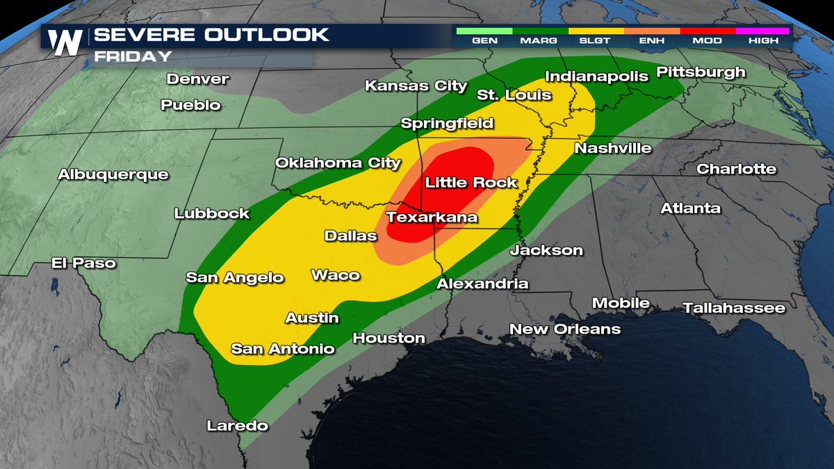 Moderate Risk of EF2+ Tornadoes Across U.S. South, Severe Weather to ...