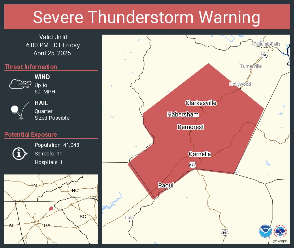 National Weather Service Issues Severe Thunderstorm Warnings with 60 ...