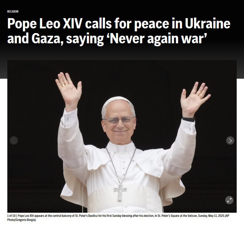 New Pope Leo XIV Urges Peace in Ukraine, Gaza During First Sunday ...