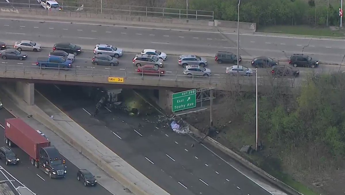 One Dead, One Injured in Fiery Semi-Truck Crash Shutting Inbound Edens ...