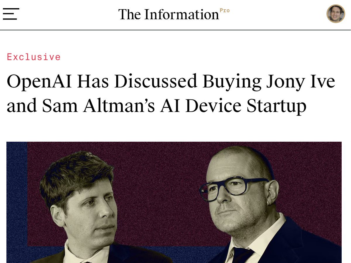 OpenAI Eyes $500M+ Acquisition of io Products, Jony Ive's AI Startup ...