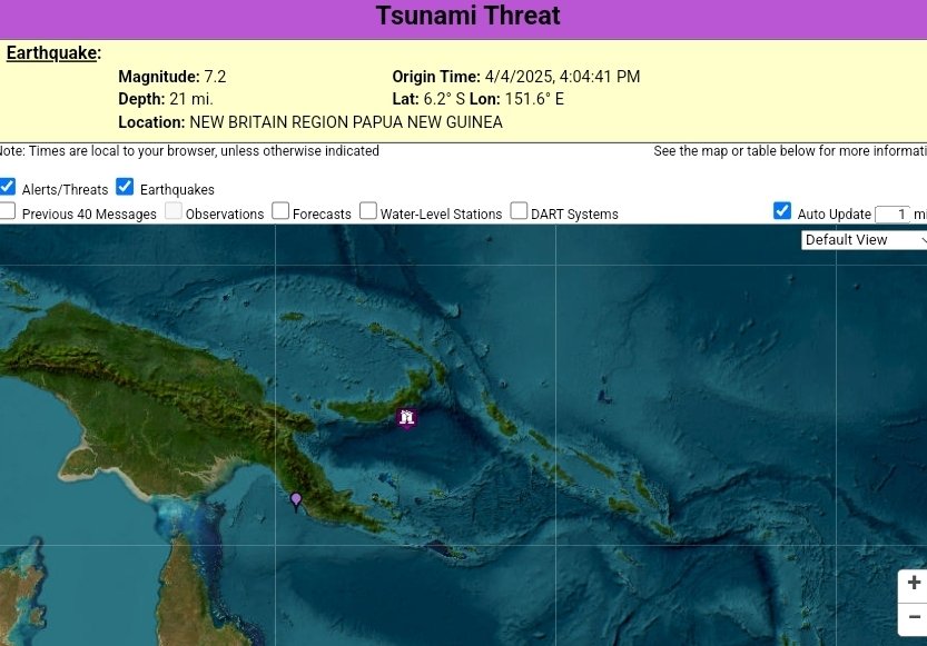 Tsunami warning papua new guinea