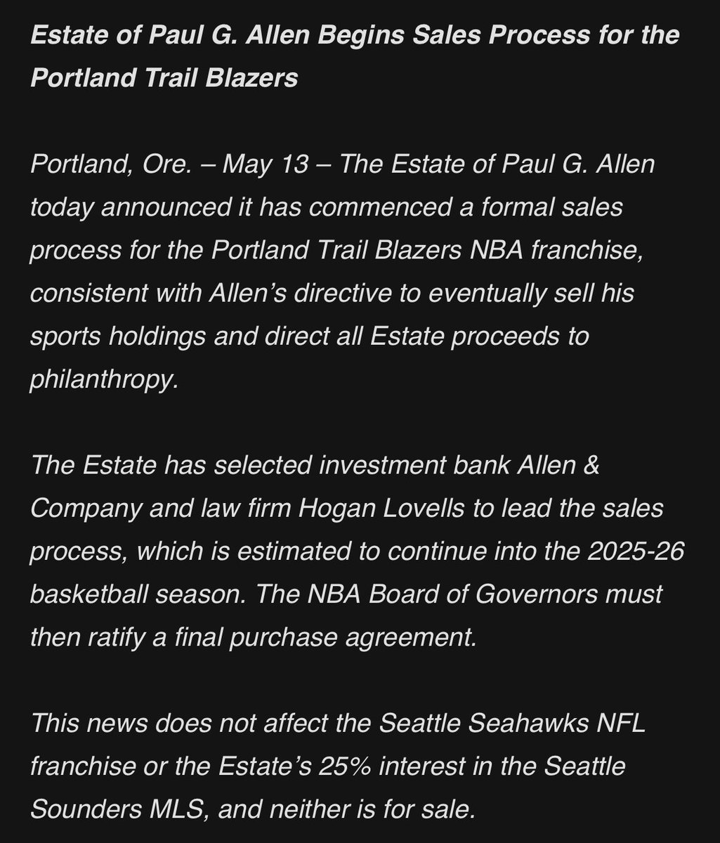Paul Allen's Estate Initiates Sale of Portland Trail Blazers, Eyeing ...