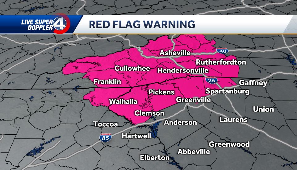 Red Flag Warning Issued March 28, 2025, for NC and SC as Temperatures ...