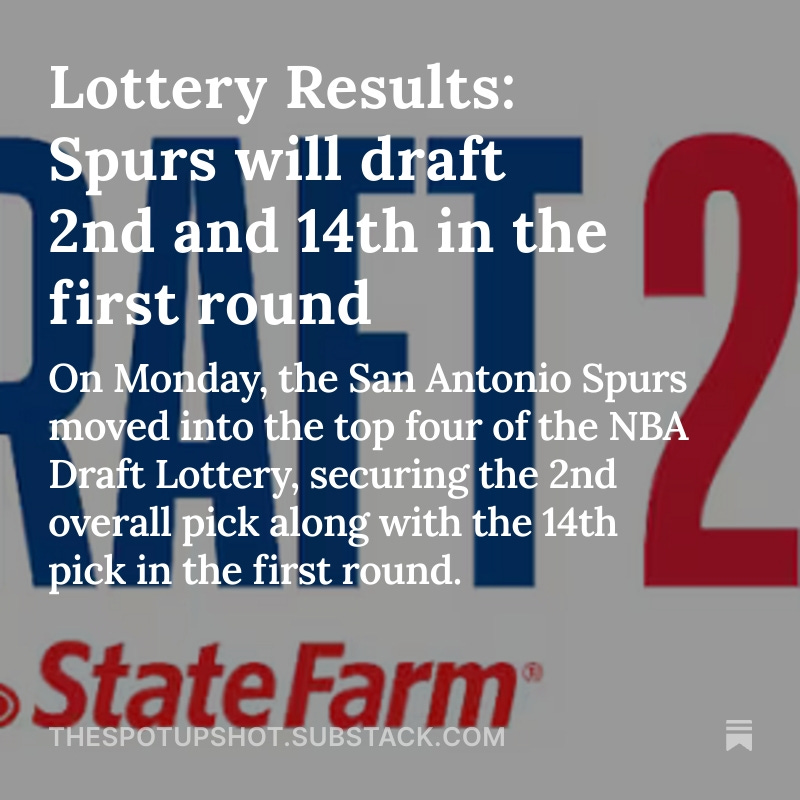 San Antonio Spurs Secure No. 2 and 14th Picks in 2025 NBA Draft, Eye ...