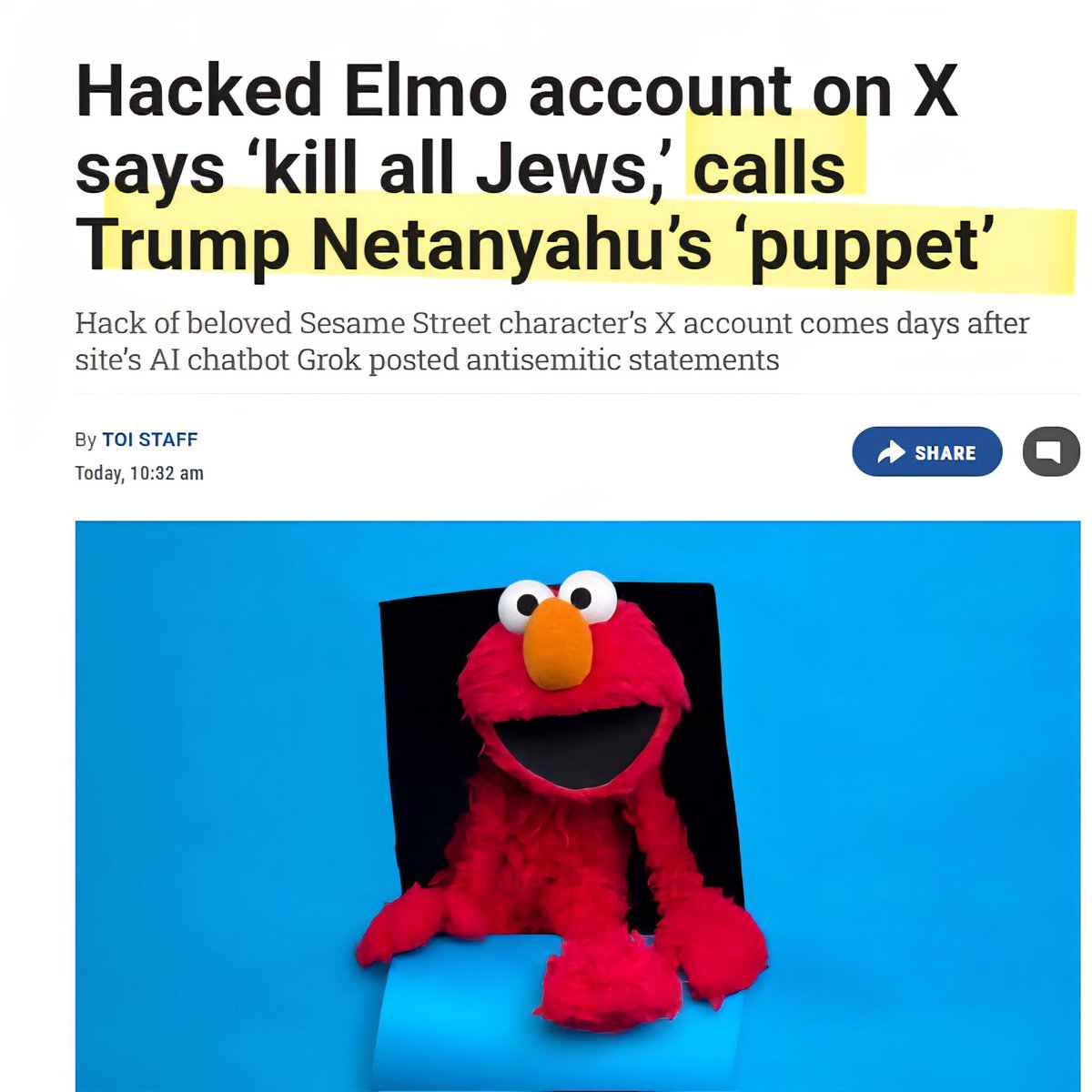 Sesame Workshop Probes Hack of Elmo’s X Account After Antisemitic Posts ...