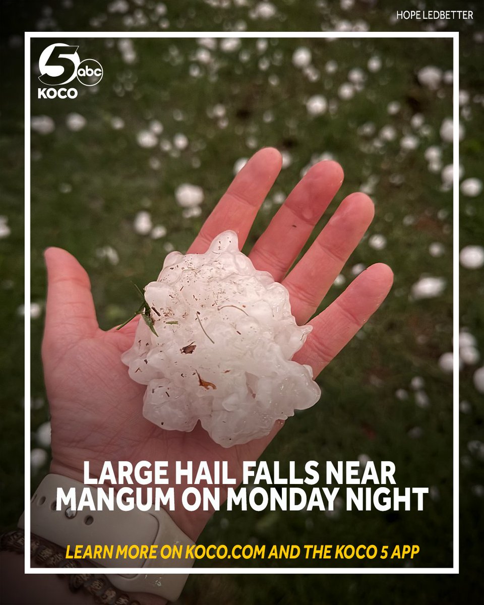 Severe Storms Bring Large Hail in Mangum, Flooded Roads, and Lightning ...