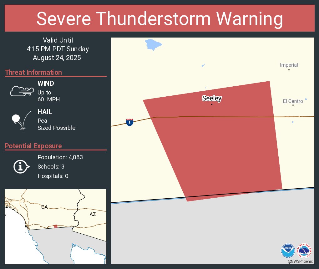 Severe Thunderstorm and Flash Flood Warnings With Golf Ball-Sized Hail ...