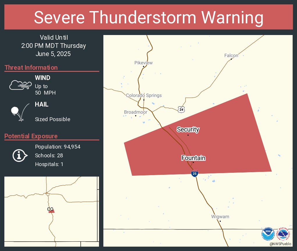 Severe Thunderstorm and Tornado Warnings With Two-Inch Hail, 70 MPH ...