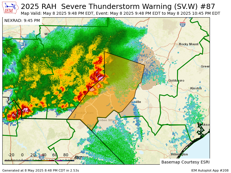 Severe Thunderstorm Warnings in NC, SC, VA Until Late Evening with 60 ...