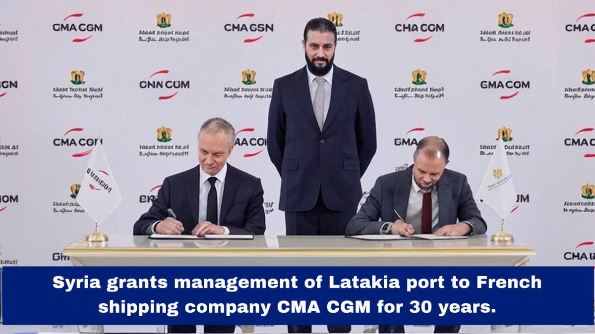 Syria Signs 30-Year $260 Million Deal With CMA CGM to Redevelop Latakia ...