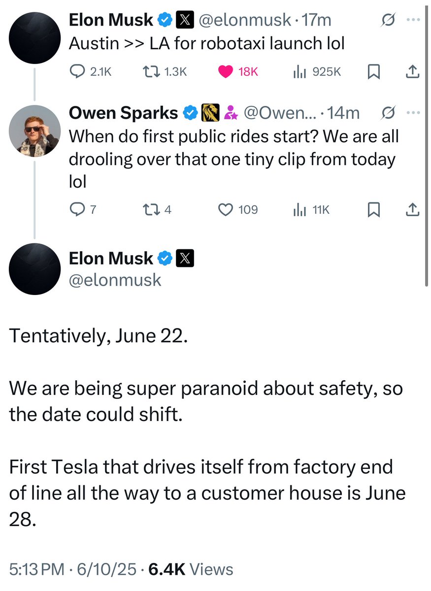 Tesla Sets June 22 Launch for Austin Robotaxi Service; First Self ...