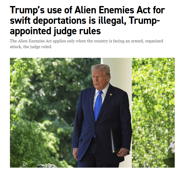 Texas Judge Rules Trump's Use of Alien Enemies Act to Deport Venezuelan ...