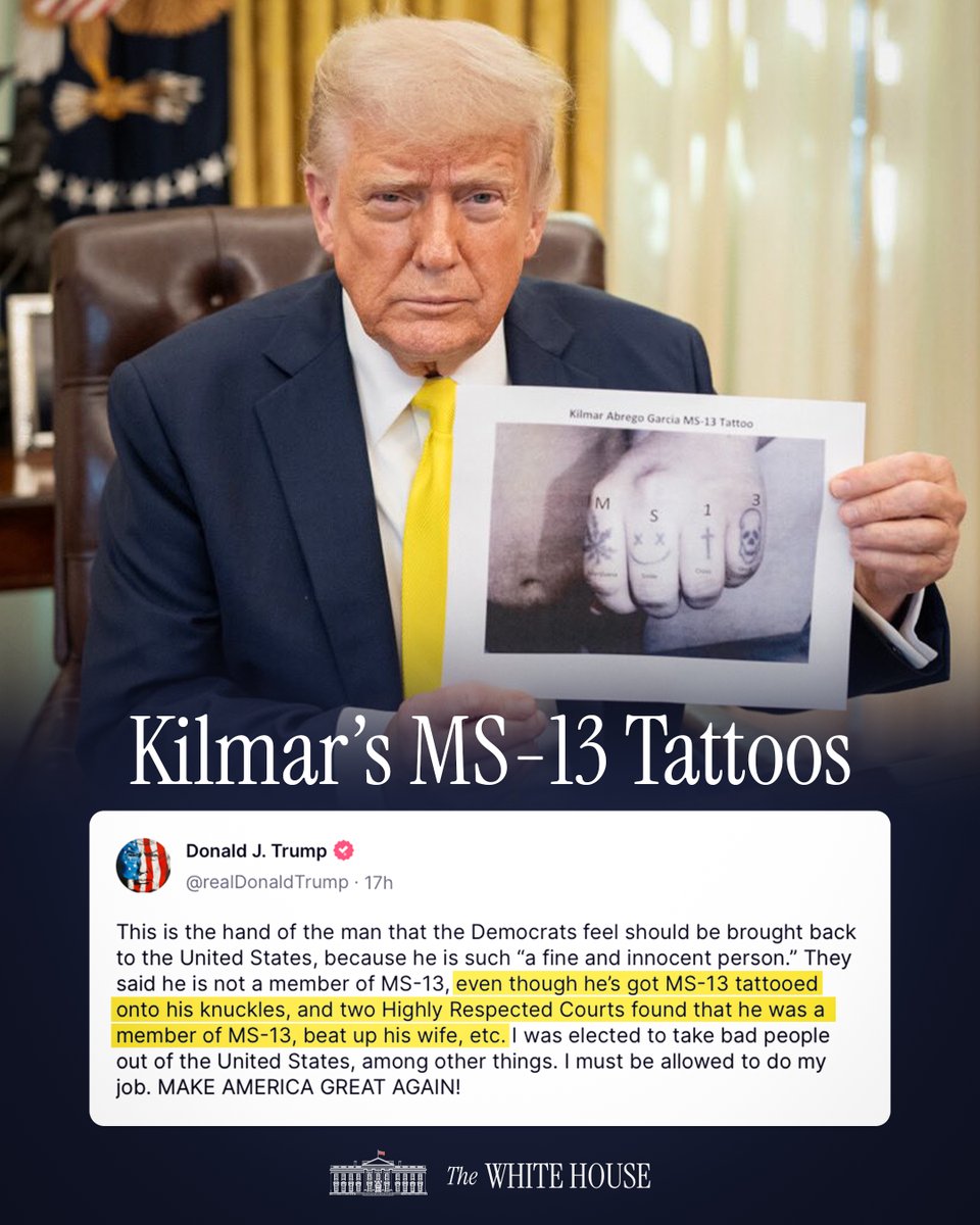 Trump Shares Controversial Photo of Kilmar Abrego Garcia's Alleged MS