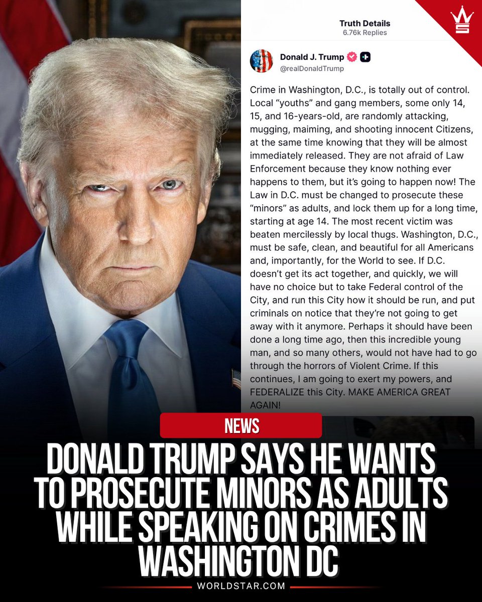 Trump Threatens to Seize Control of Washington DC, Prosecute Minors as ...